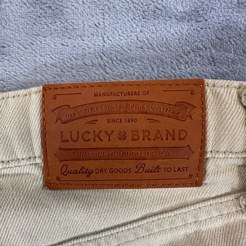 Lucky Brand 90s Loose High Rise Straight Pants 4/27 Tan Khaki Utility